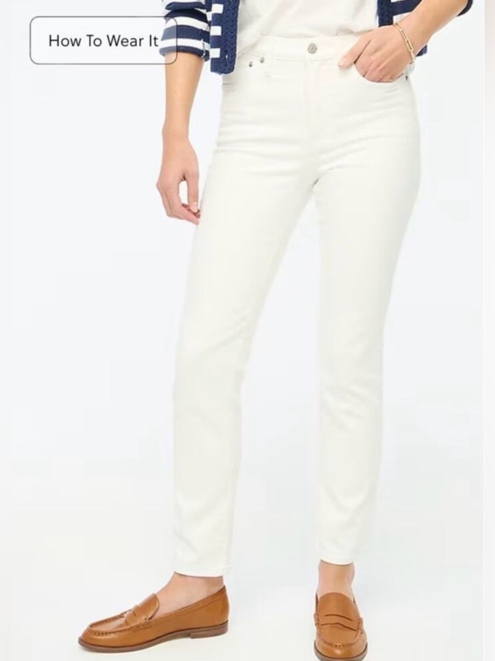NWT J. Crew Essential Straight Jeans 29 White Stretch BX520 J.Crew Women Denim